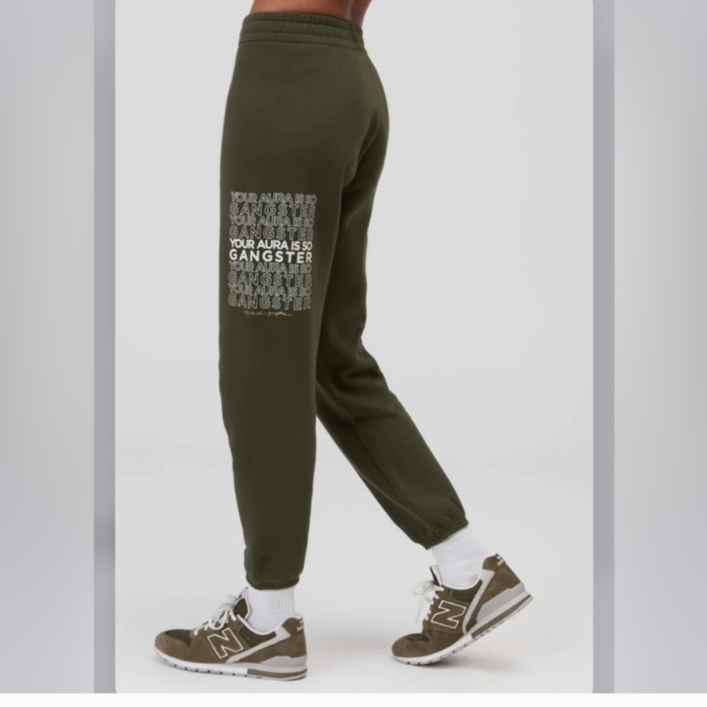 Spiritual Gangster Green Boyfriend Sweatpants Sz XS